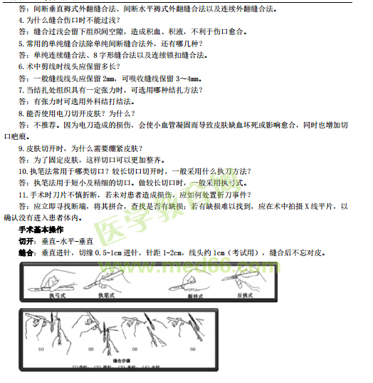 臨床助理醫(yī)師實(shí)踐技能考點(diǎn)-外科手術(shù)基本操作（附圖片）