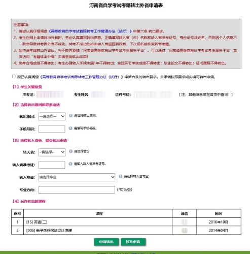 2021年下半年河南省自學考試考生轉考須知4