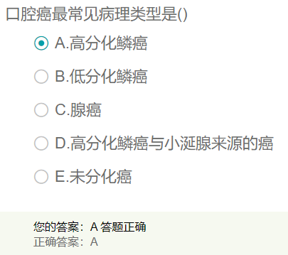 口腔癌最常見病理類型是？