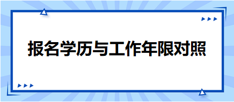 報(bào)名學(xué)歷與工作年限對(duì)照表！